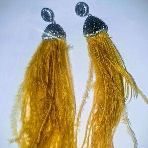 Genuine Feather and Marcasite Earrings !!!! VON MAUR!!!!!!!!